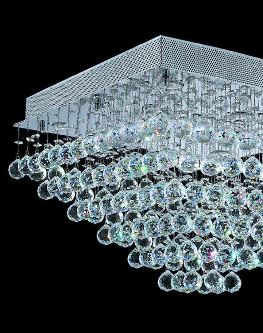 Square Cluster LED Flush Mount Crystal Chandelier - Width:60cm Height:40cm