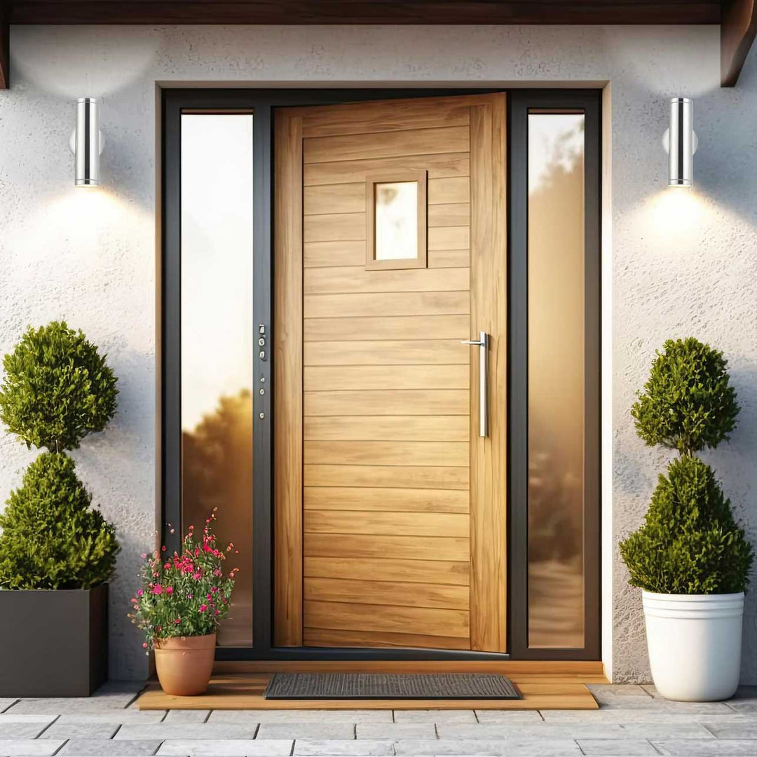 Caspian Outdoor Collection- Wall Sconce- Stainless Steel
