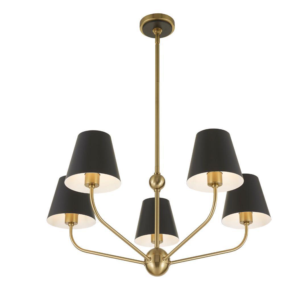 Jori Collection - 5 Lights Chandelier - Black