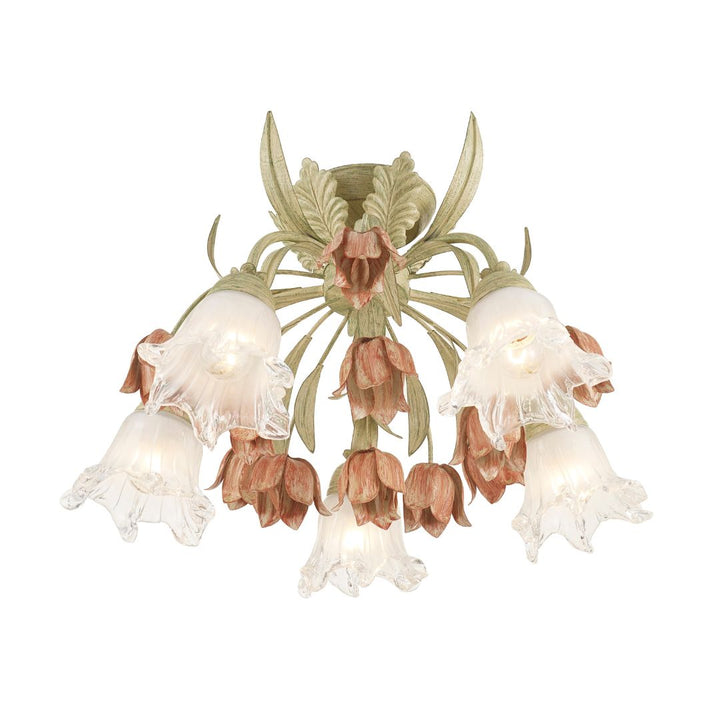 Brittany Collection - Sage Rose Flush Mount