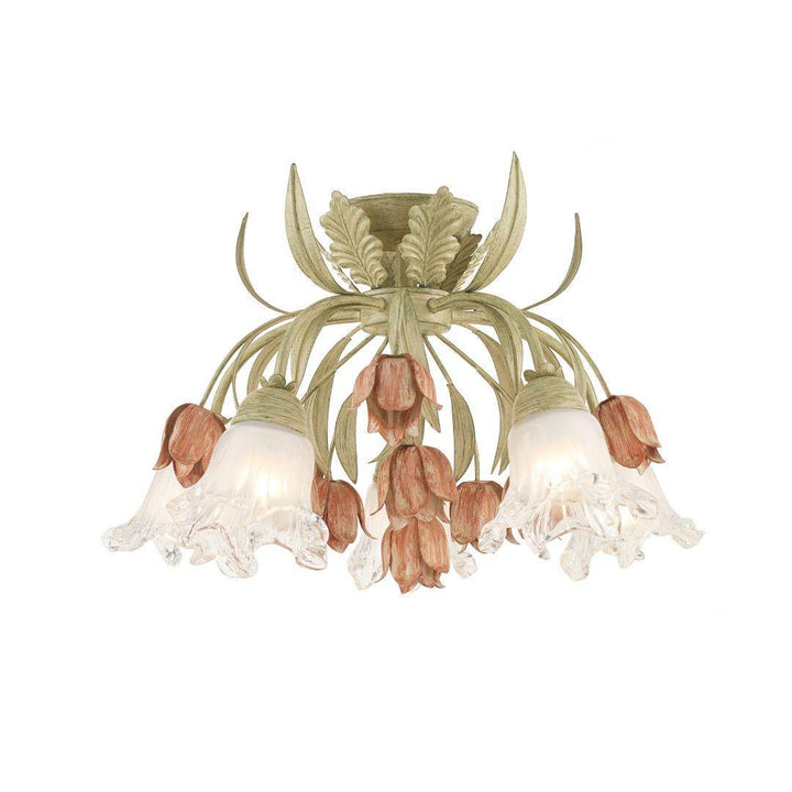 Brittany Collection - Sage Rose Flush Mount