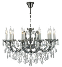 Load image into Gallery viewer, Maria Theresa Crystal Chandelier Grande 10 Light - Smoke Nickel &amp; Clear Crystal

