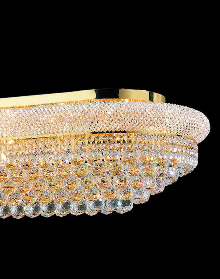 Royal Empress Flush Mount Oval Basket Chandelier - Gold - W:90cm