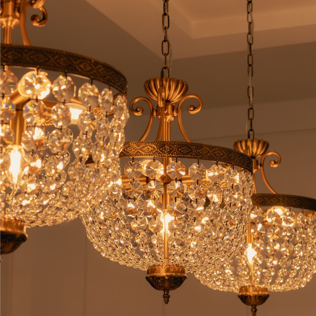 Florence Basket Chandelier - Solid Brass Finish- W:50cm