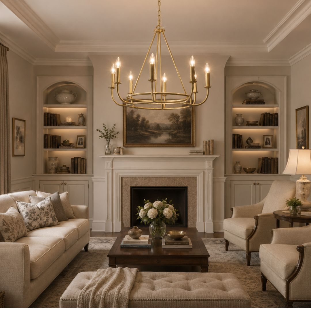 Bleecker Collection - 8 Lights Chandelier - Aged Brass