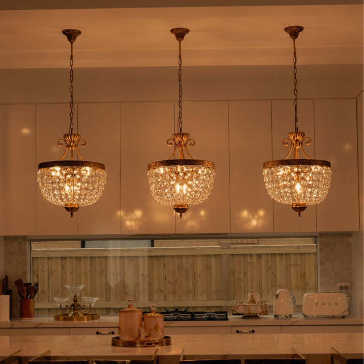 Florence Basket Chandelier - Solid Brass Finish- W:50cm