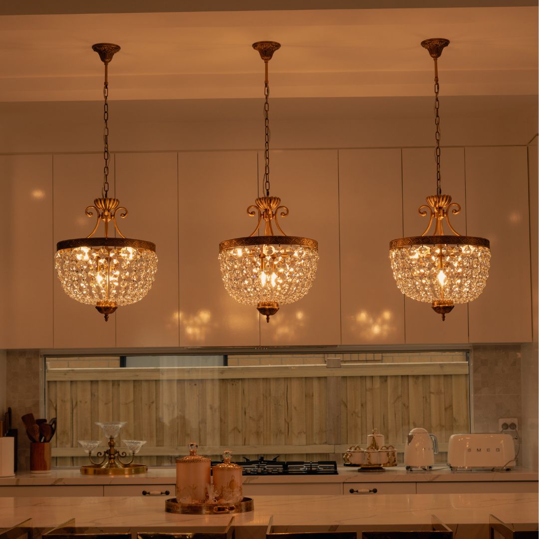 Florence Basket Chandelier - Solid Brass Finish- W:40cm