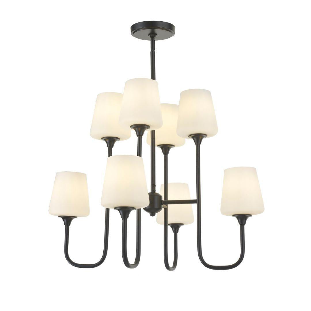 Huntington Collection - 8 Light - Chandelier - Matte Black Frame