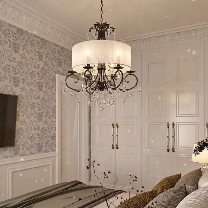ARIA - Hampton 6 Arm Chandelier - Dark Bronze - Orb Outer Shade