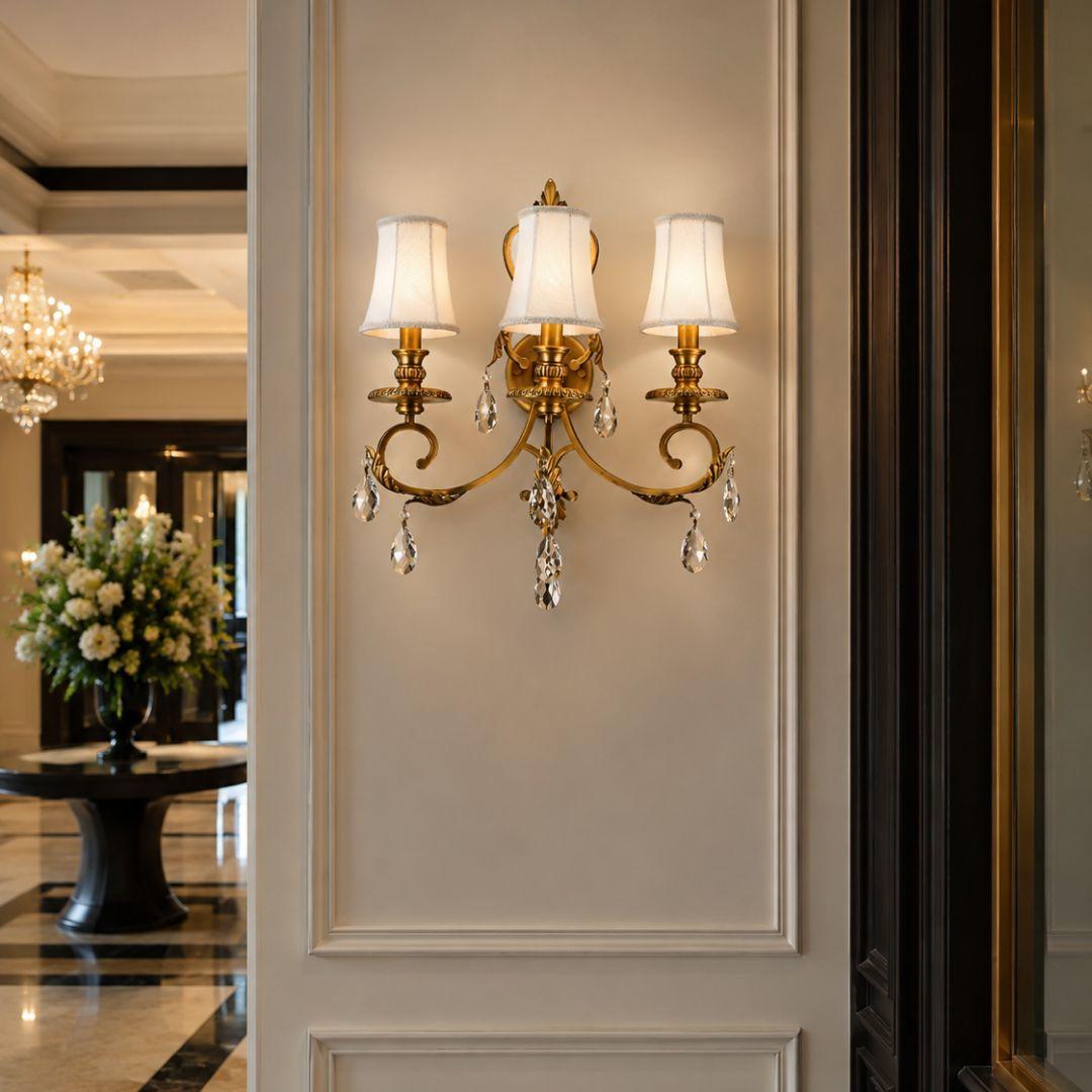 ARIA - Hampton Triple Arm Wall Sconce - Brass