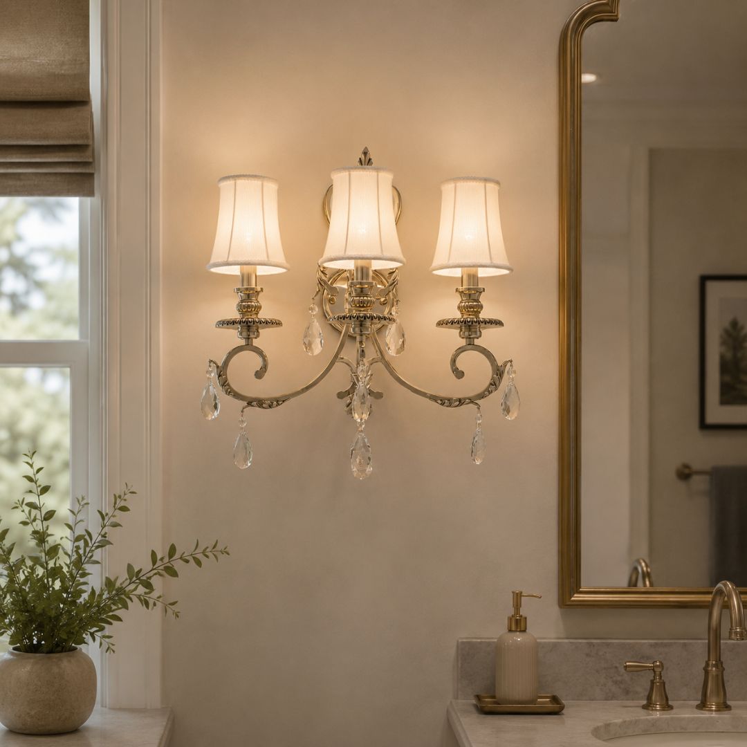 ARIA - Hampton Triple Arm Wall Sconce - Nickel Plated