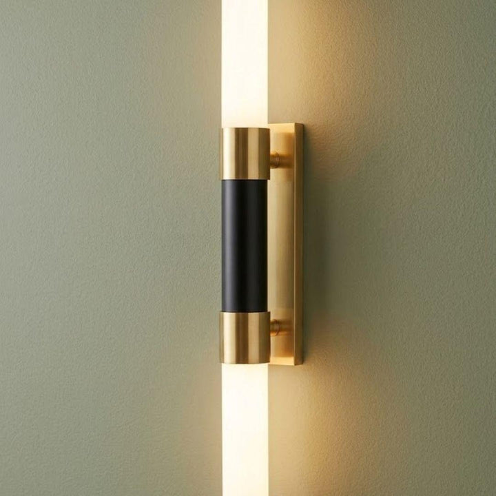 Adonis - 2 Light - Wall Sconce - Satin Brass & Matte Black - H:61cm