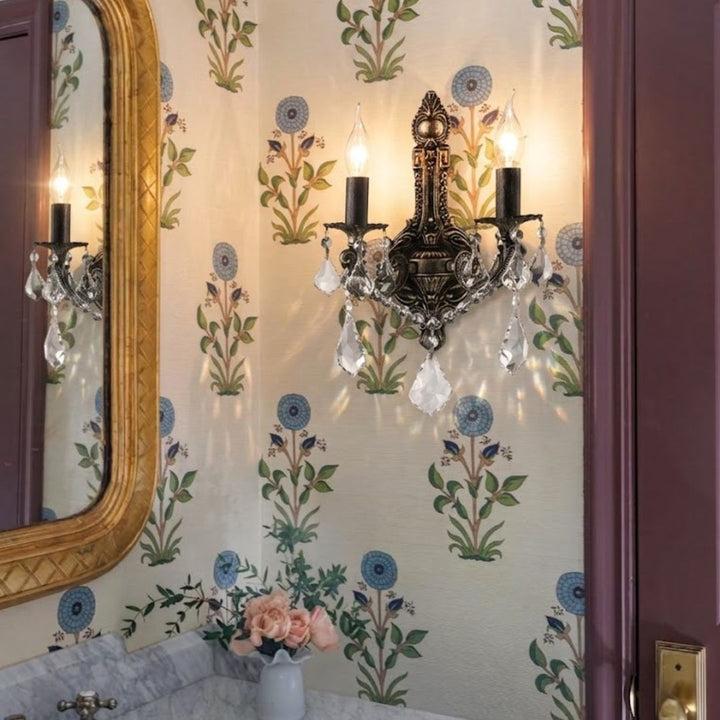 Americana 2 Light Wall Sconce - Edwardian - Antique Silver