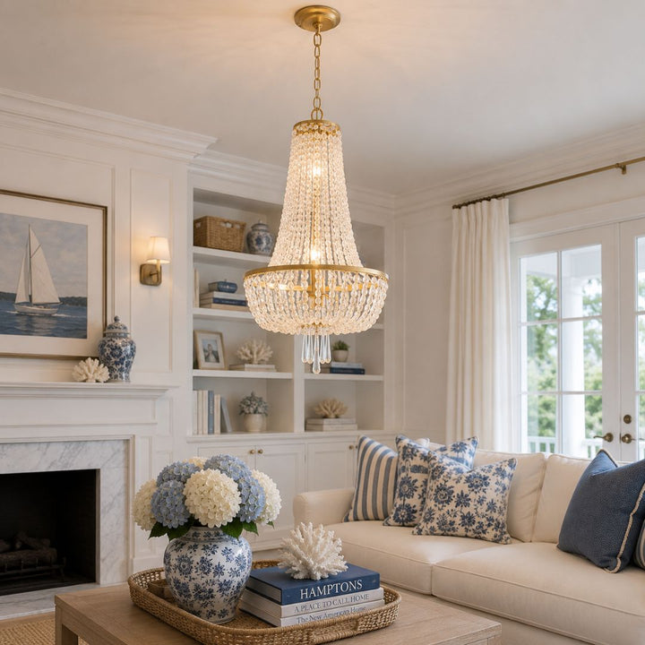 Bailey Collection - Basket Chandelier - W:46cm - Gold