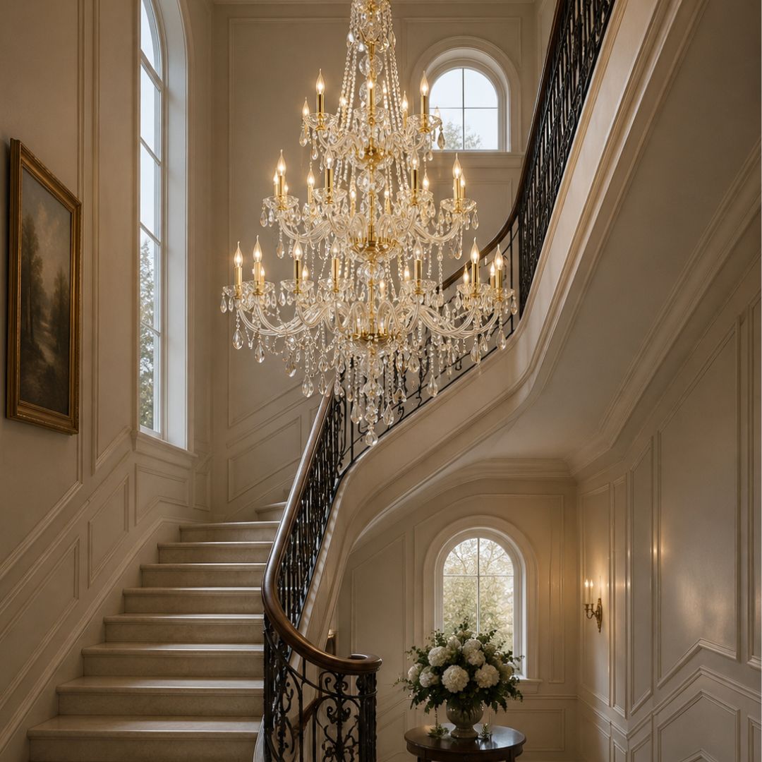Bohemian Elegance 25 Light Crystal Chandelier- Gold