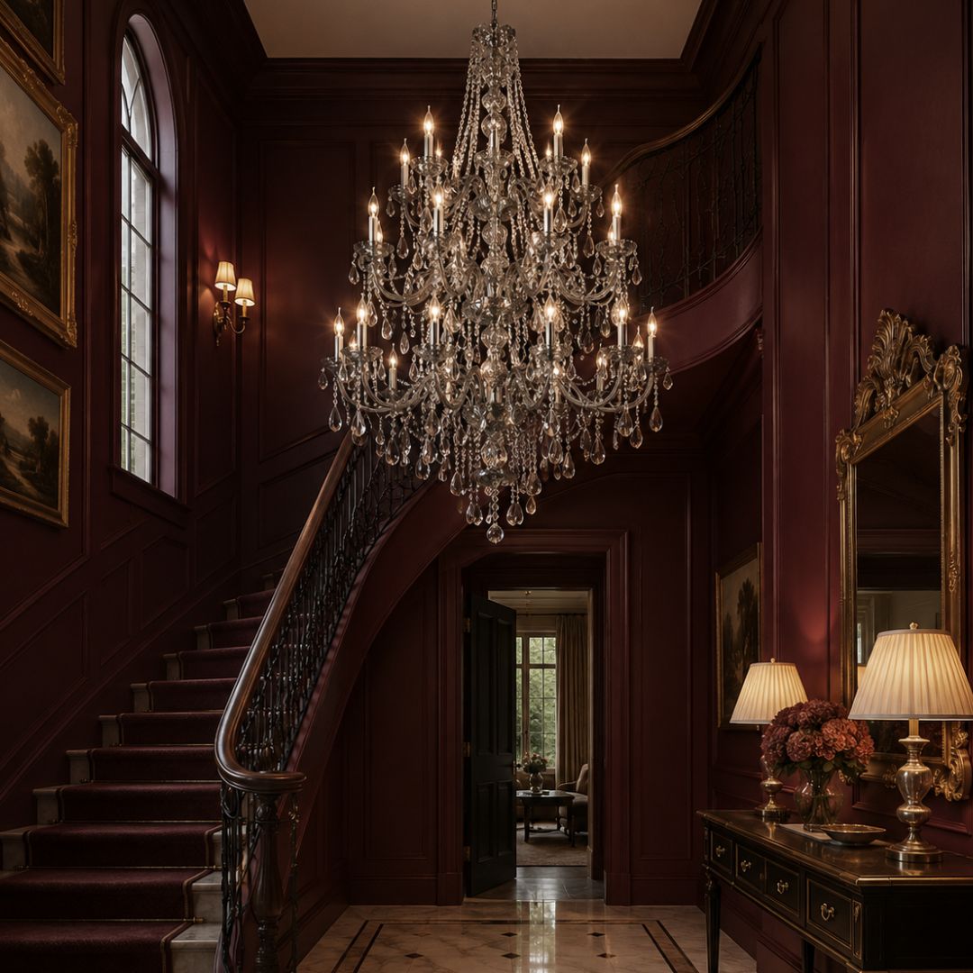 Bohemian Elegance 25 Light Crystal Chandelier- Smoke