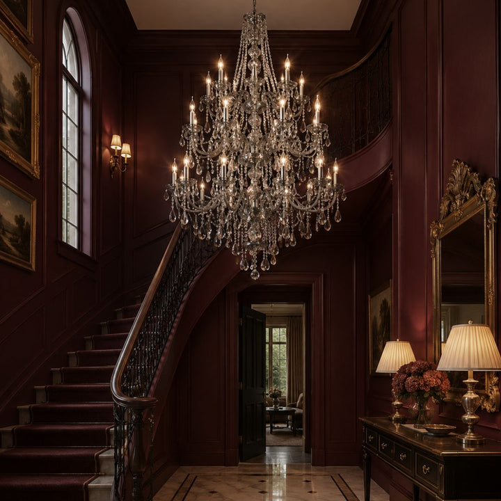 Bohemian Elegance 25 Light Crystal Chandelier- Smoke