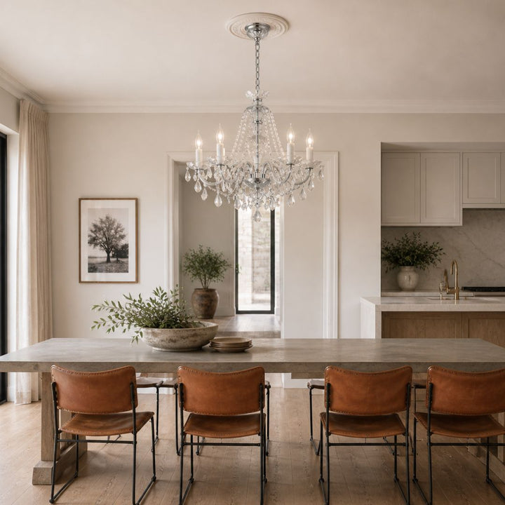 Bohemian Brilliance 7 Arm Crystal Chandelier- Chrome