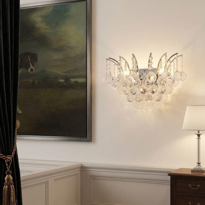 Cascading Empress Wall Sconce - Chrome - W:40cm