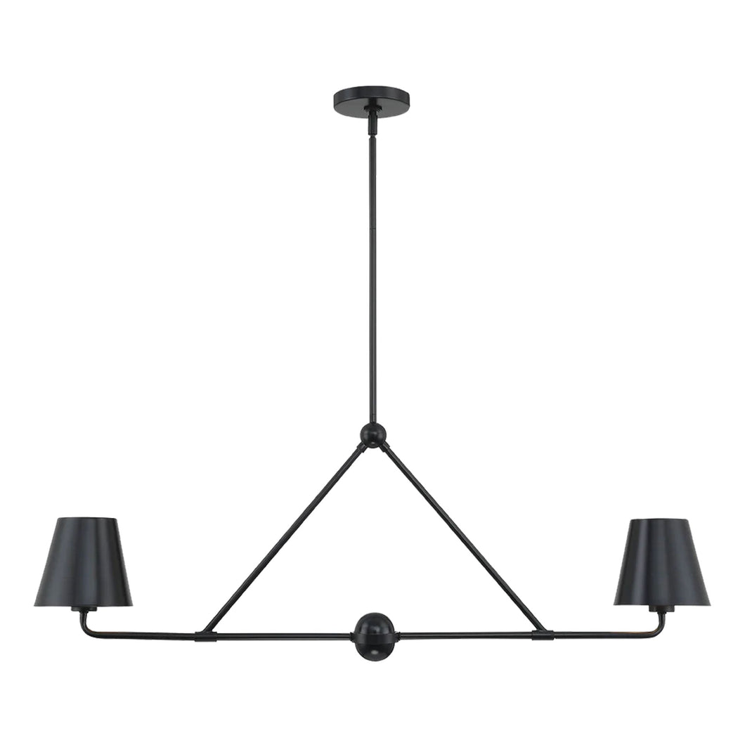 Keenan Collection - 2 Light - Chandelier - Matte Black Frame