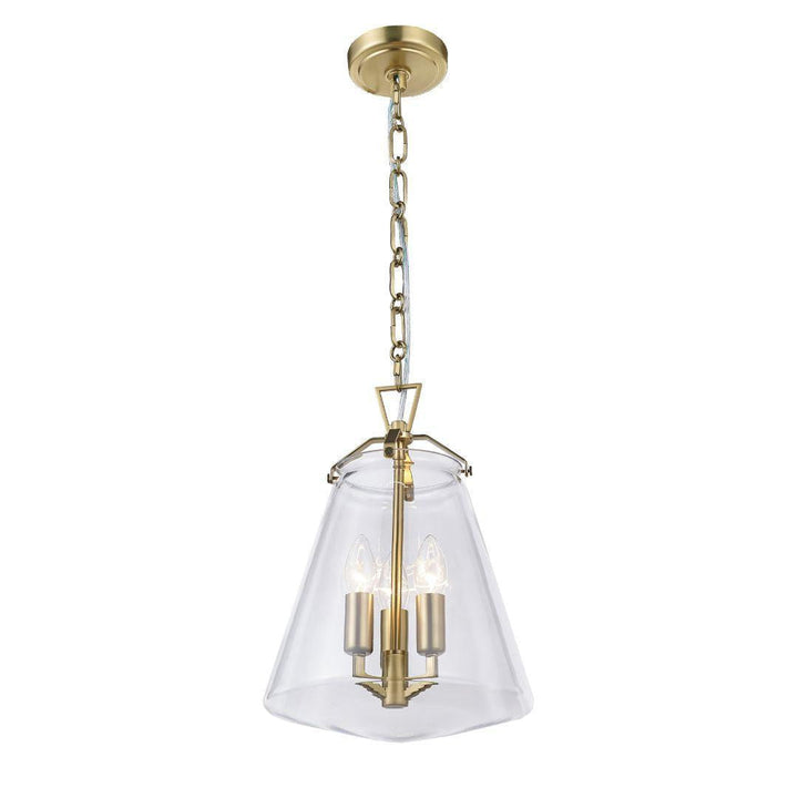 Baxter Collection - 3 Light Pendant - Satin Brass