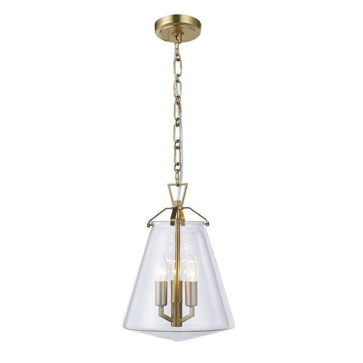 Baxter Collection - 3 Light Pendant - Satin Brass