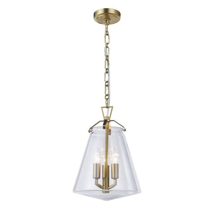 Baxter Collection - 3 Light Pendant - Satin Brass