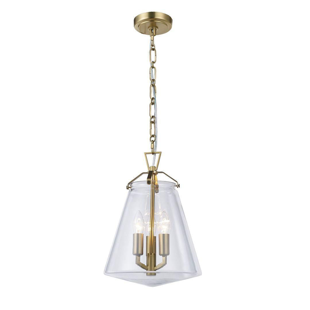 Baxter Collection - 3 Light Pendant - Satin Brass