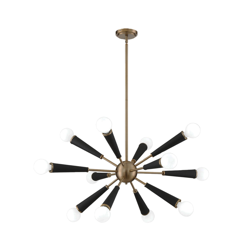 Voss Collection - Chandelier - Black & Satin Brass