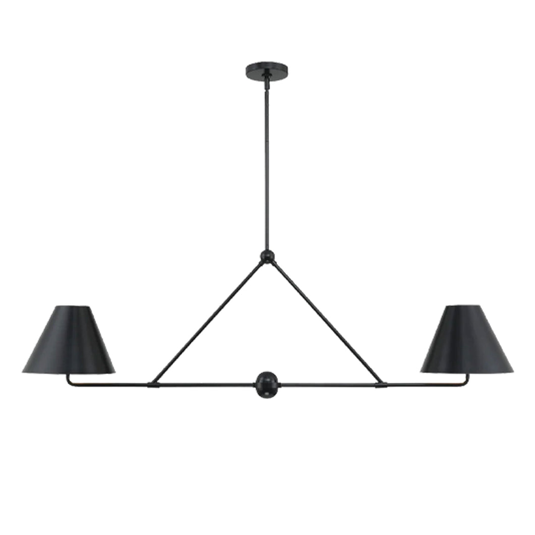 Keenan Collection - Chandelier - Matte Black Frame - L:137cm