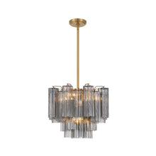 Load image into Gallery viewer, Odelle Collection - Ring Chandelier - Smoke &amp; Satin Brass - W:45cm (Copy)
