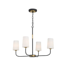 Load image into Gallery viewer, Royston Collection - 4 Light - Chandelier - Satin Brass &amp; Matte Black- W:73.6cm
