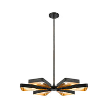 Load image into Gallery viewer, Carson Collection - Black &amp; Gold Chandelier - 6 Light - gold-1
