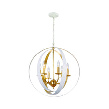 Load image into Gallery viewer, Carson Collection - Orb Chandelier - White &amp; Gold
