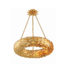 Load image into Gallery viewer, Laurel Collection - 6 Lights Ring Chandelier - Antique Gold

