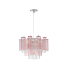 Load image into Gallery viewer, Odelle Collection - Ring Chandelier - Pink &amp; Chrome - W:50cm

