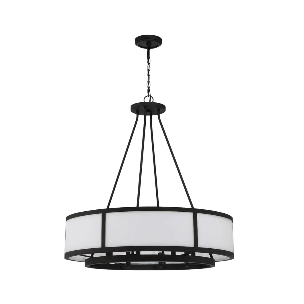Byron Collection - Chandelier - W:80cm - Matte Black Frame