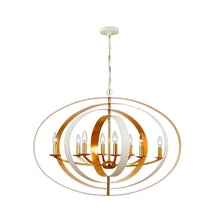 Load image into Gallery viewer, Carson Collection - 8 Lights Orb Chandelier - White &amp; Gold
