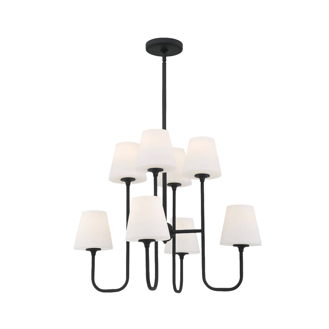 Huntington Collection - 8 Light - Chandelier - Matte Black Frame