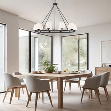 Load image into Gallery viewer, Huntington Collection - 10 Light - Ring Chandelier - Matte Black Frame
