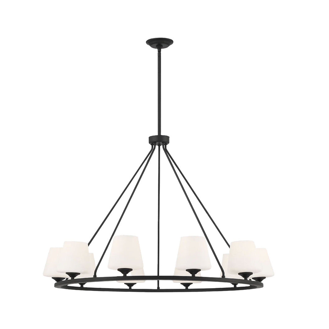 Huntington Collection - 10 Light - Ring Chandelier - Matte Black Frame