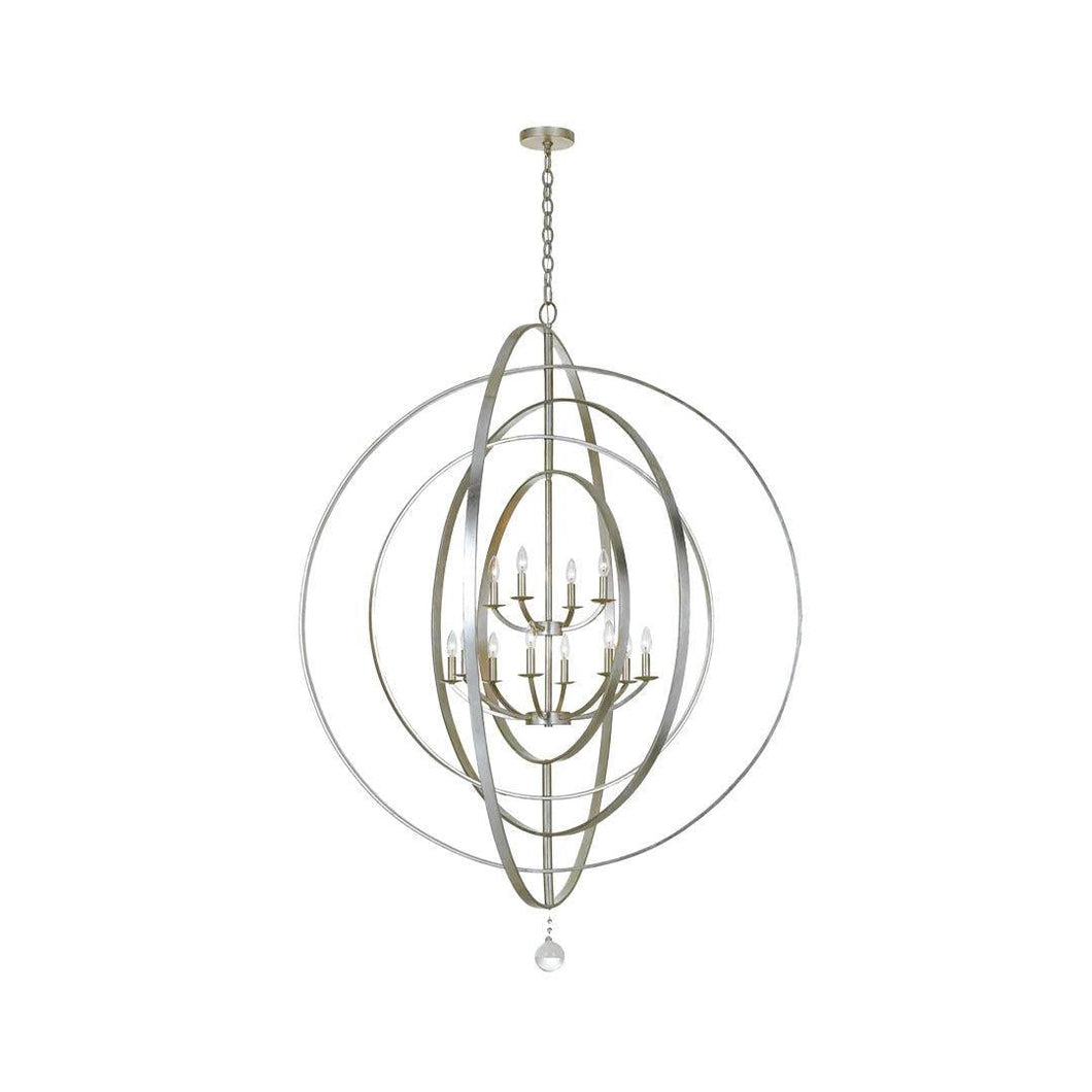 Carson Collection - 12 Lights Orb Chandelier - Silver
