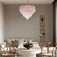 Load image into Gallery viewer, Odelle Collection - Ring Chandelier - Pink &amp; Brass - W:68cm
