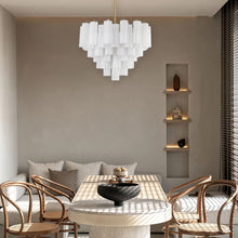 Load image into Gallery viewer, Odelle Collection - Ring Chandelier - White &amp; Chrome - W:68cm
