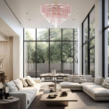 Load image into Gallery viewer, Odelle Collection - Ring Chandelier - Pink &amp; Chrome - W:81cm
