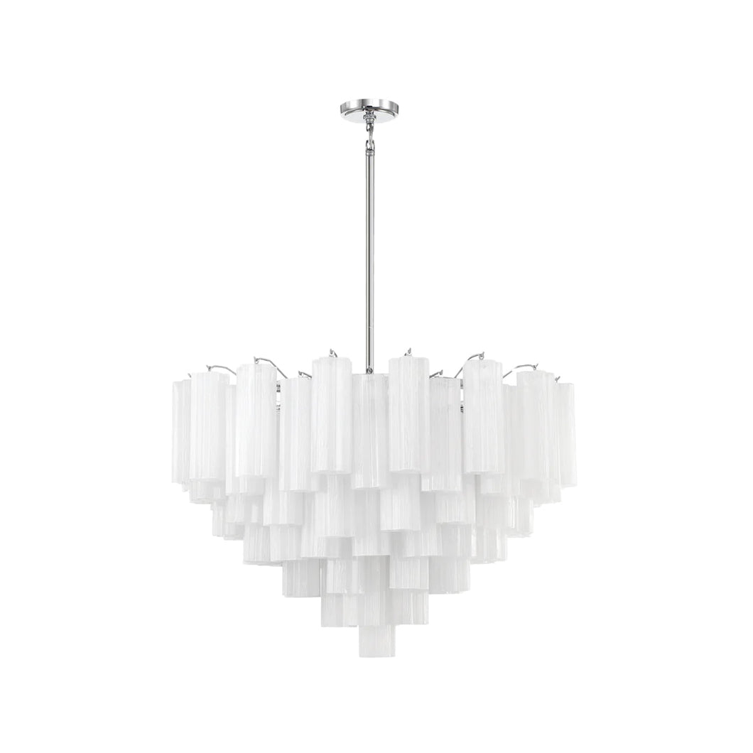Odelle Collection - Ring Chandelier - White & Chrome - W:81cm