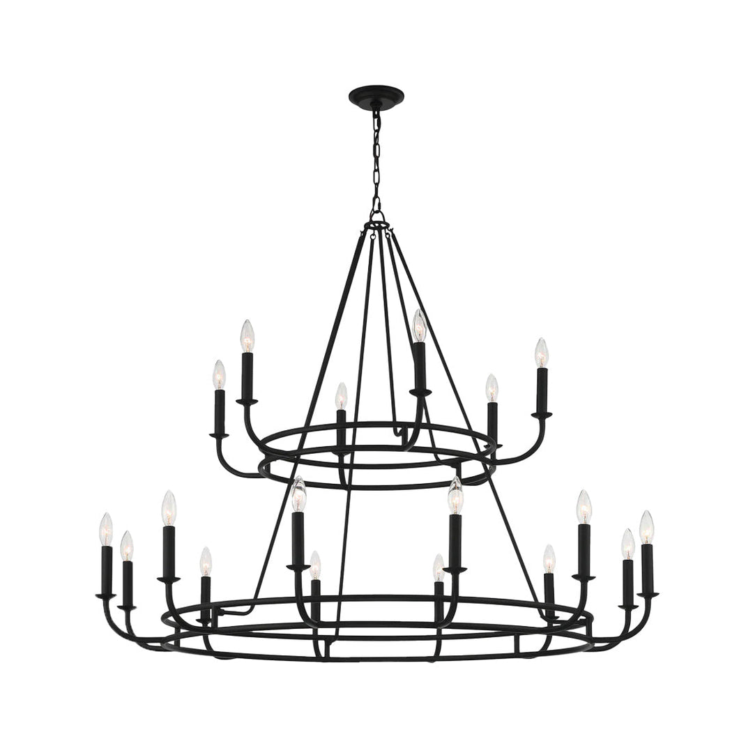 Bleecker Collection - 2 Tier Chandelier - matte-black