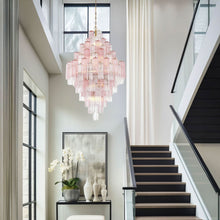 Load image into Gallery viewer, Odelle Collection - Ring Chandelier - Pink &amp; Chrome - H:128cm
