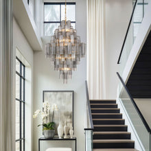 Load image into Gallery viewer, Odelle Collection - Ring Chandelier - Smoke &amp; Chrome - H:128cm
