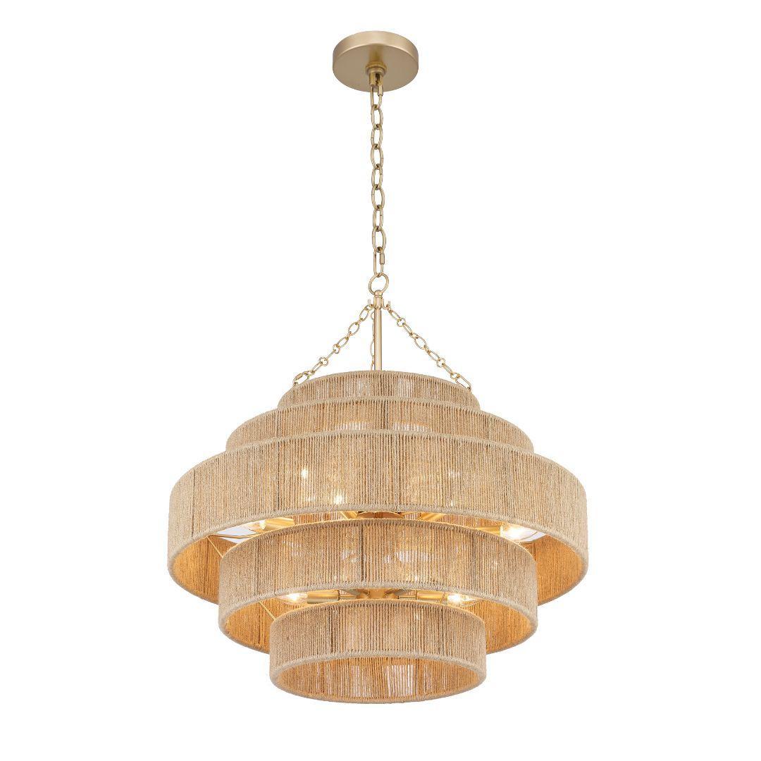 Soto Collection - 5 Layer Chandelier - Rattan - W:80cm